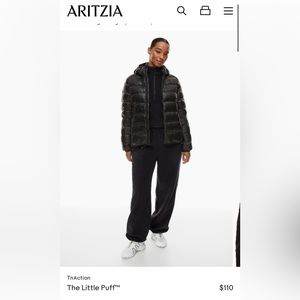 aritzia x tna | medium black little puffer botanie spring jacket